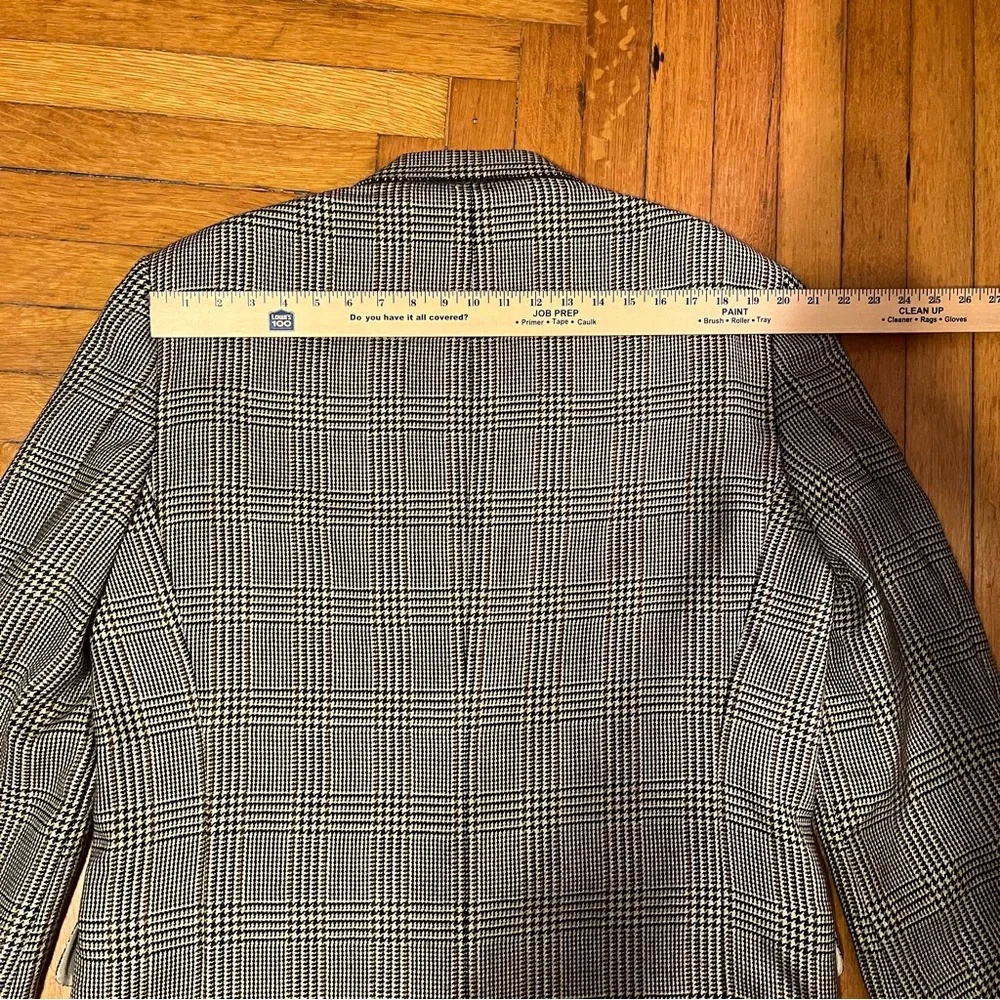 Oscar de la Renta Brown Glen Plaid Blazer Men’s Sz 44L 100% Wool Dark Academia